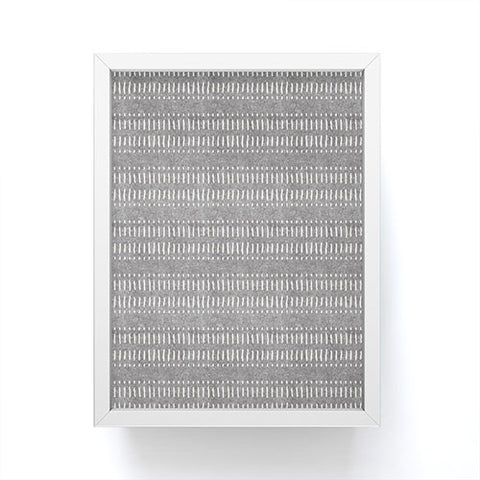 Little Arrow Design Co dash dot stripes stone Framed Mini Art Print