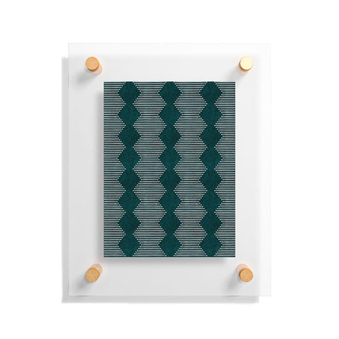 Little Arrow Design Co diamond mud cloth dark teal Floating Acrylic Print
