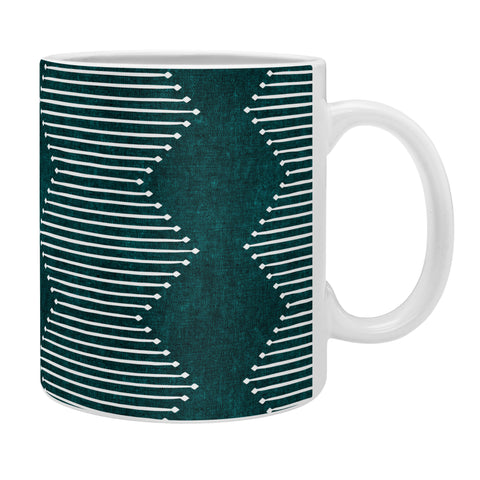 Little Arrow Design Co diamond mud cloth dark teal Coffee Mug