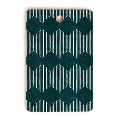 Little Arrow Design Co diamond mud cloth dark teal Cutting Board Rectangle