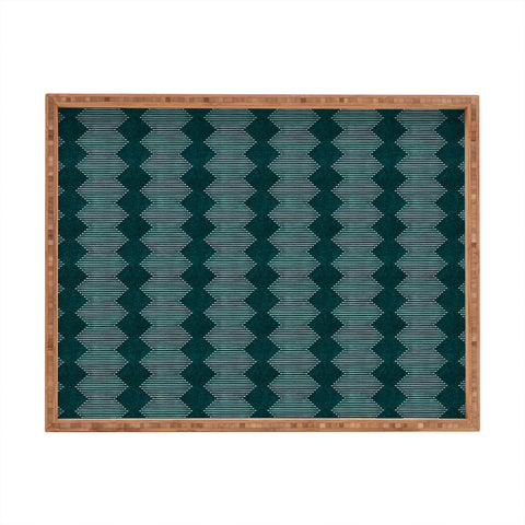 Little Arrow Design Co diamond mud cloth dark teal Rectangular Tray