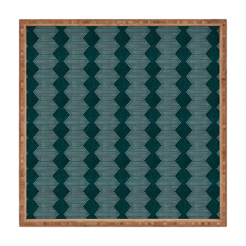 Little Arrow Design Co diamond mud cloth dark teal Square Tray