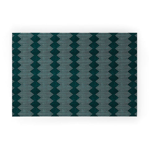 Little Arrow Design Co diamond mud cloth dark teal Welcome Mat