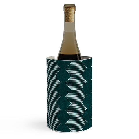 Little Arrow Design Co diamond mud cloth dark teal Wine Chiller