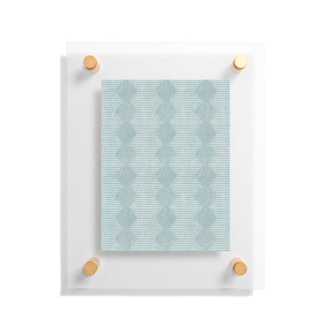 Little Arrow Design Co diamond mud cloth dusty blue Floating Acrylic Print