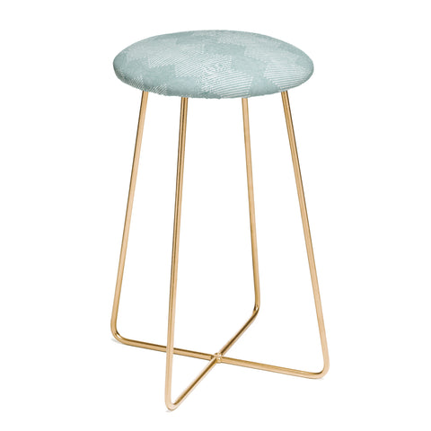 Little Arrow Design Co diamond mud cloth dusty blue Counter Stool
