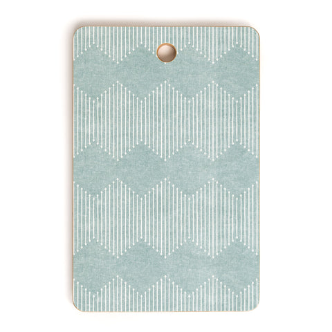 Little Arrow Design Co diamond mud cloth dusty blue Cutting Board Rectangle