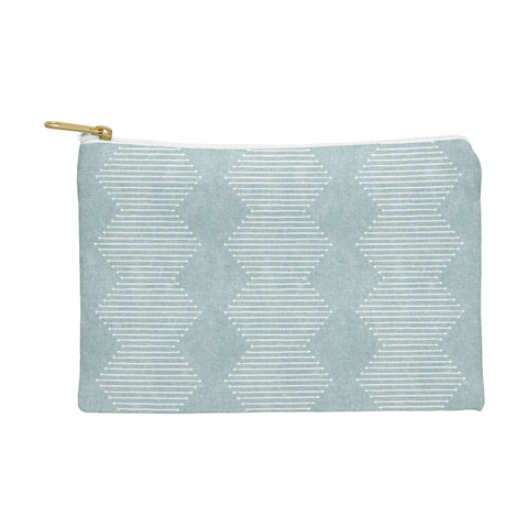 Little Arrow Design Co diamond mud cloth dusty blue Pouch