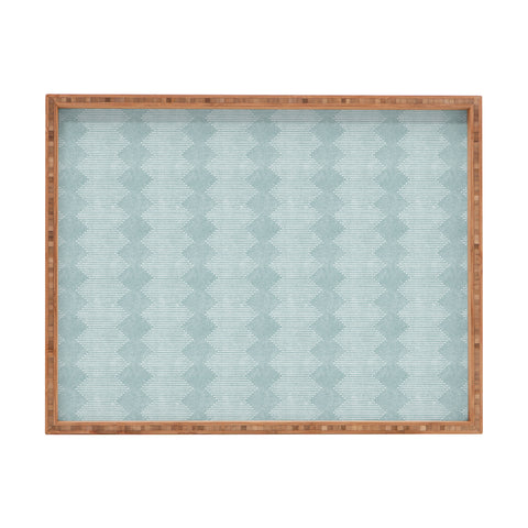 Little Arrow Design Co diamond mud cloth dusty blue Rectangular Tray