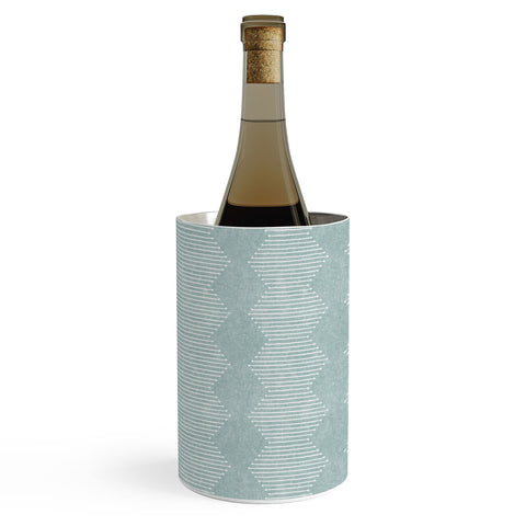 Little Arrow Design Co diamond mud cloth dusty blue Wine Chiller