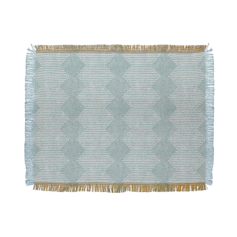 Little Arrow Design Co diamond mud cloth dusty blue Throw Blanket