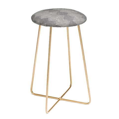 Little Arrow Design Co diamond mud cloth gray Counter Stool