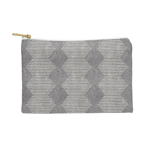 Little Arrow Design Co diamond mud cloth gray Pouch