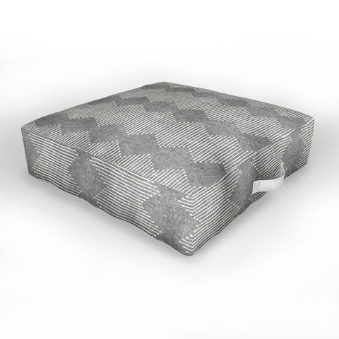 Little Arrow Design Co diamond mud cloth gray Outdoor Floor Cushion