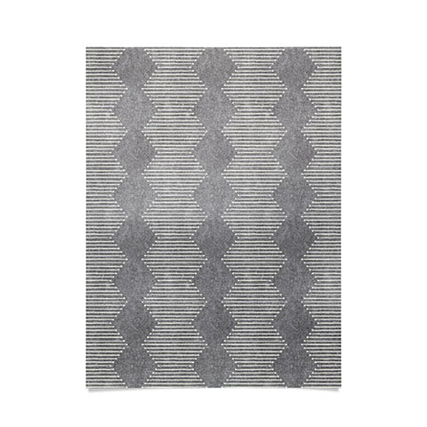 Little Arrow Design Co diamond mud cloth gray Poster