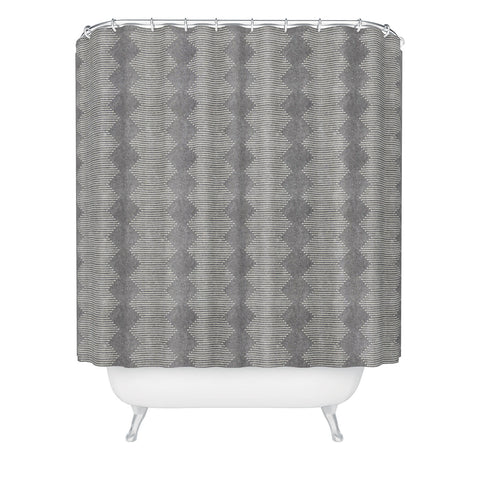 Little Arrow Design Co diamond mud cloth gray Shower Curtain