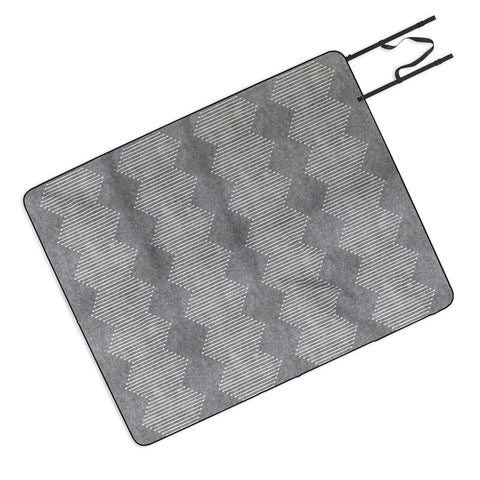 Little Arrow Design Co diamond mud cloth gray Picnic Blanket