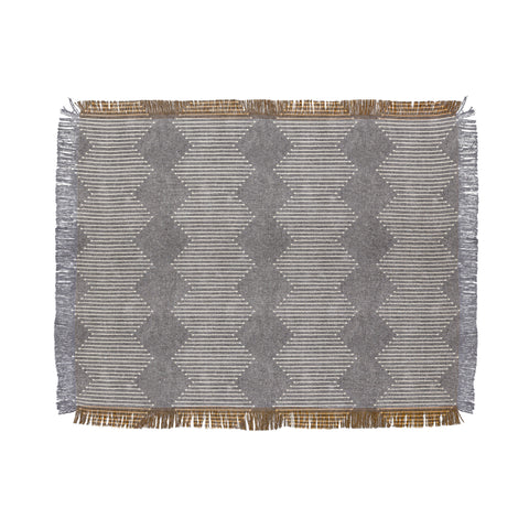 Little Arrow Design Co diamond mud cloth gray Throw Blanket