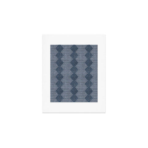 Little Arrow Design Co diamond mud cloth navy Art Print