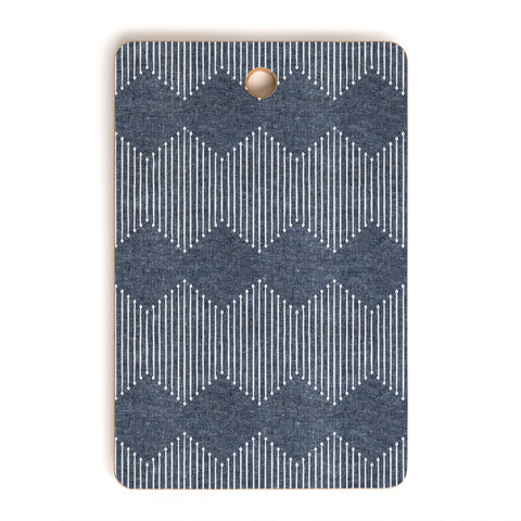 Little Arrow Design Co diamond mud cloth navy Cutting Board Rectangle