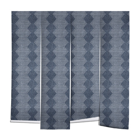 Little Arrow Design Co diamond mud cloth navy Wall Mural