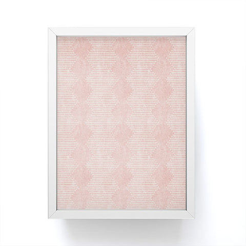 Little Arrow Design Co diamond mud cloth pink Framed Mini Art Print