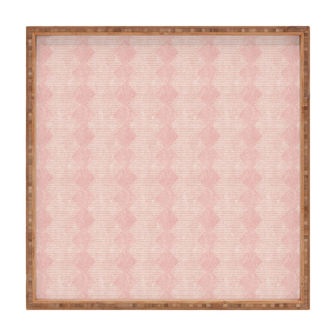 Little Arrow Design Co diamond mud cloth pink Square Tray