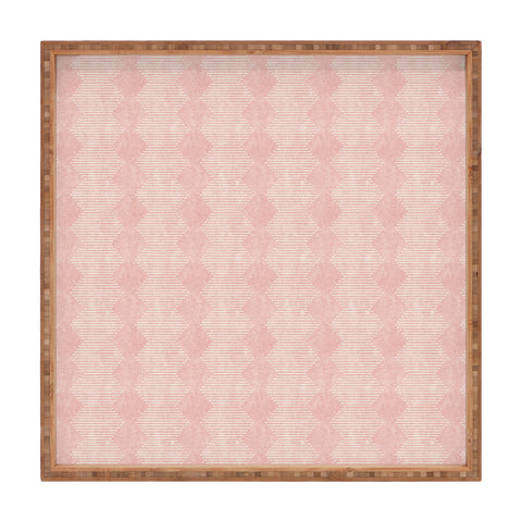 Little Arrow Design Co diamond mud cloth pink Square Tray