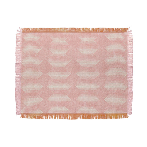 Little Arrow Design Co diamond mud cloth pink Throw Blanket