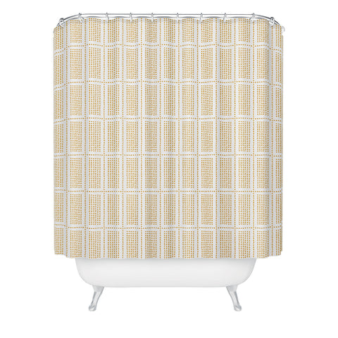 Little Arrow Design Co dotty boho geometric Shower Curtain