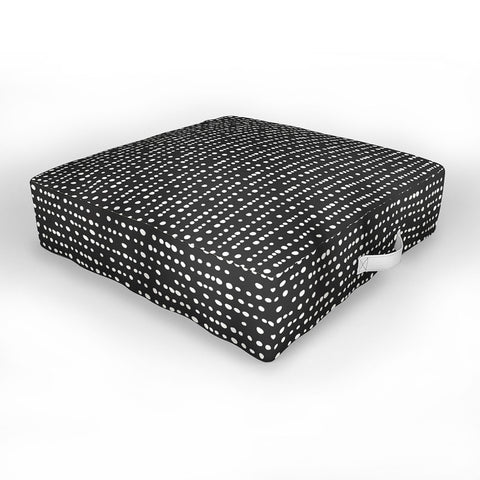 Little Arrow Design Co dotty stripes neutral Outdoor Floor Cushion