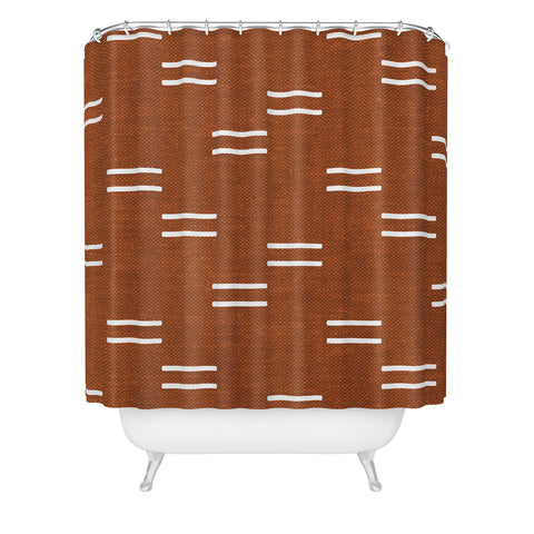 Little Arrow Design Co double dash burnt orange Shower Curtain