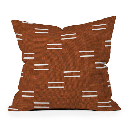 Little Arrow Design Co double dash burnt orange Throw Pillow
