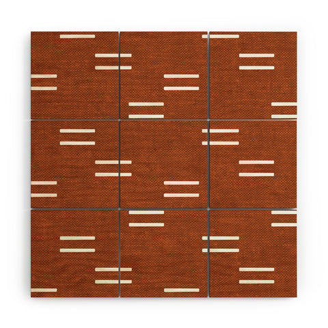 Little Arrow Design Co double dash burnt orange Wood Wall Mural
