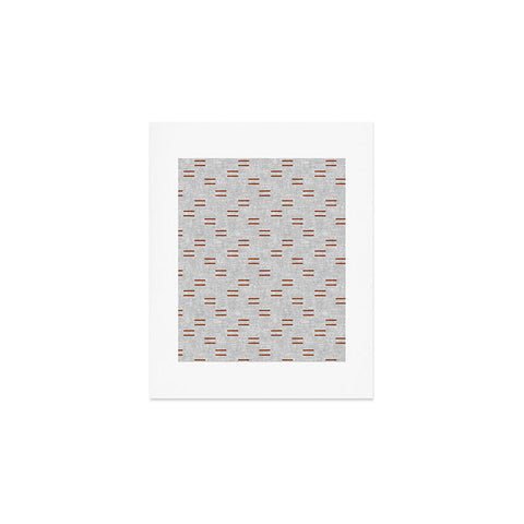 Little Arrow Design Co double dash rust on greige Art Print