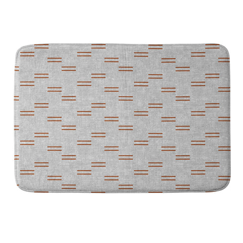 Little Arrow Design Co double dash rust on greige Memory Foam Bath Mat