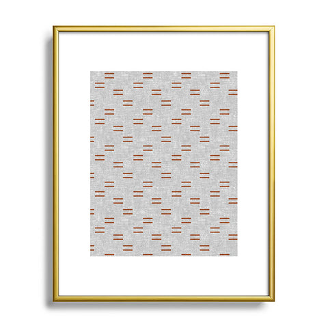 Little Arrow Design Co double dash rust on greige Metal Framed Art Print