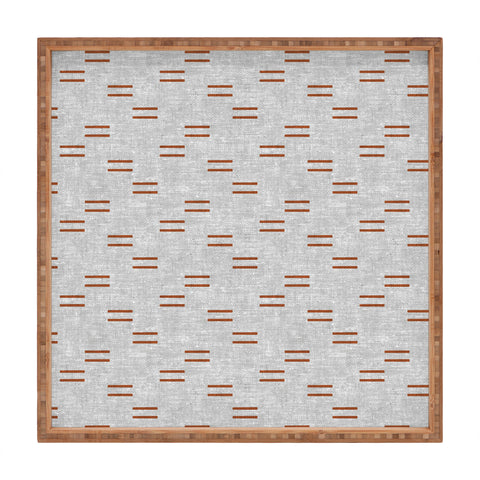 Little Arrow Design Co double dash rust on greige Square Tray