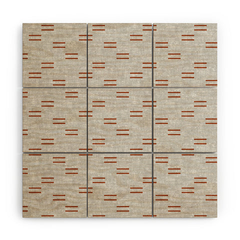 Little Arrow Design Co double dash rust on greige Wood Wall Mural