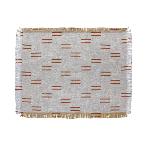 Little Arrow Design Co double dash rust on greige Throw Blanket