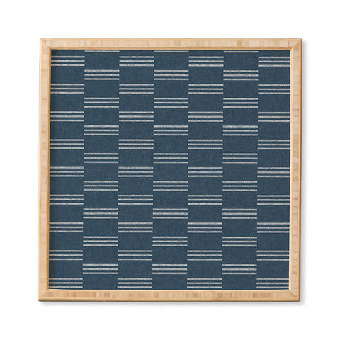 Little Arrow Design Co ella triple stripe blue Framed Wall Art