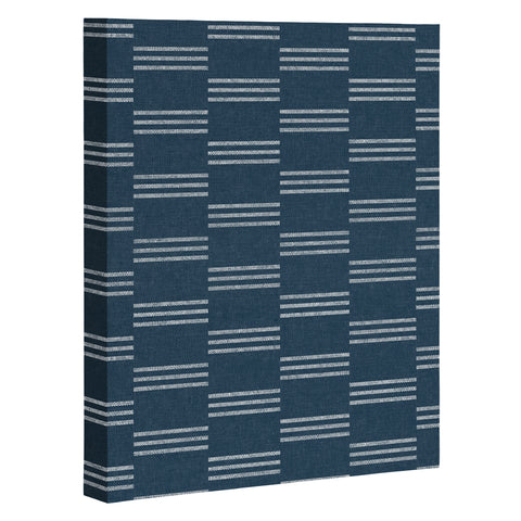 Little Arrow Design Co ella triple stripe blue Art Canvas