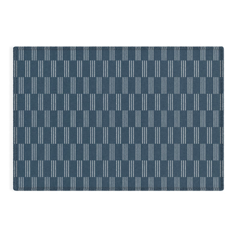 Little Arrow Design Co ella triple stripe blue Outdoor Rug
