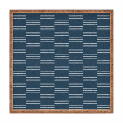 Little Arrow Design Co ella triple stripe blue Square Tray
