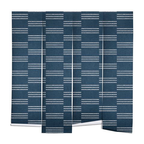 Little Arrow Design Co ella triple stripe blue Wall Mural
