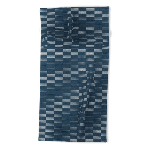 Little Arrow Design Co ella triple stripe blue Beach Towel