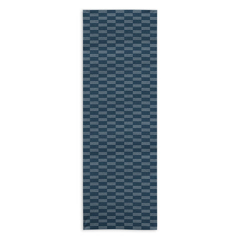 Little Arrow Design Co ella triple stripe blue Yoga Towel