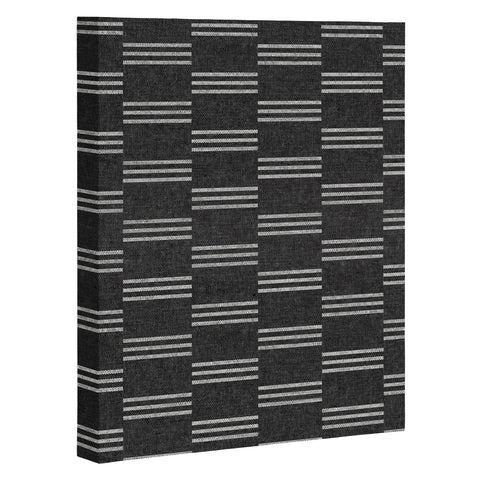 Little Arrow Design Co ella triple stripe charcoal Art Canvas