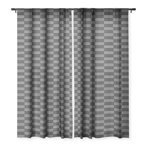 Little Arrow Design Co ella triple stripe charcoal Sheer Non Repeat