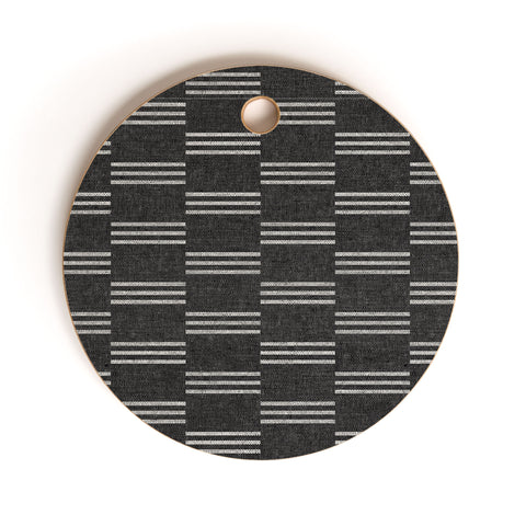 Little Arrow Design Co ella triple stripe charcoal Cutting Board Round